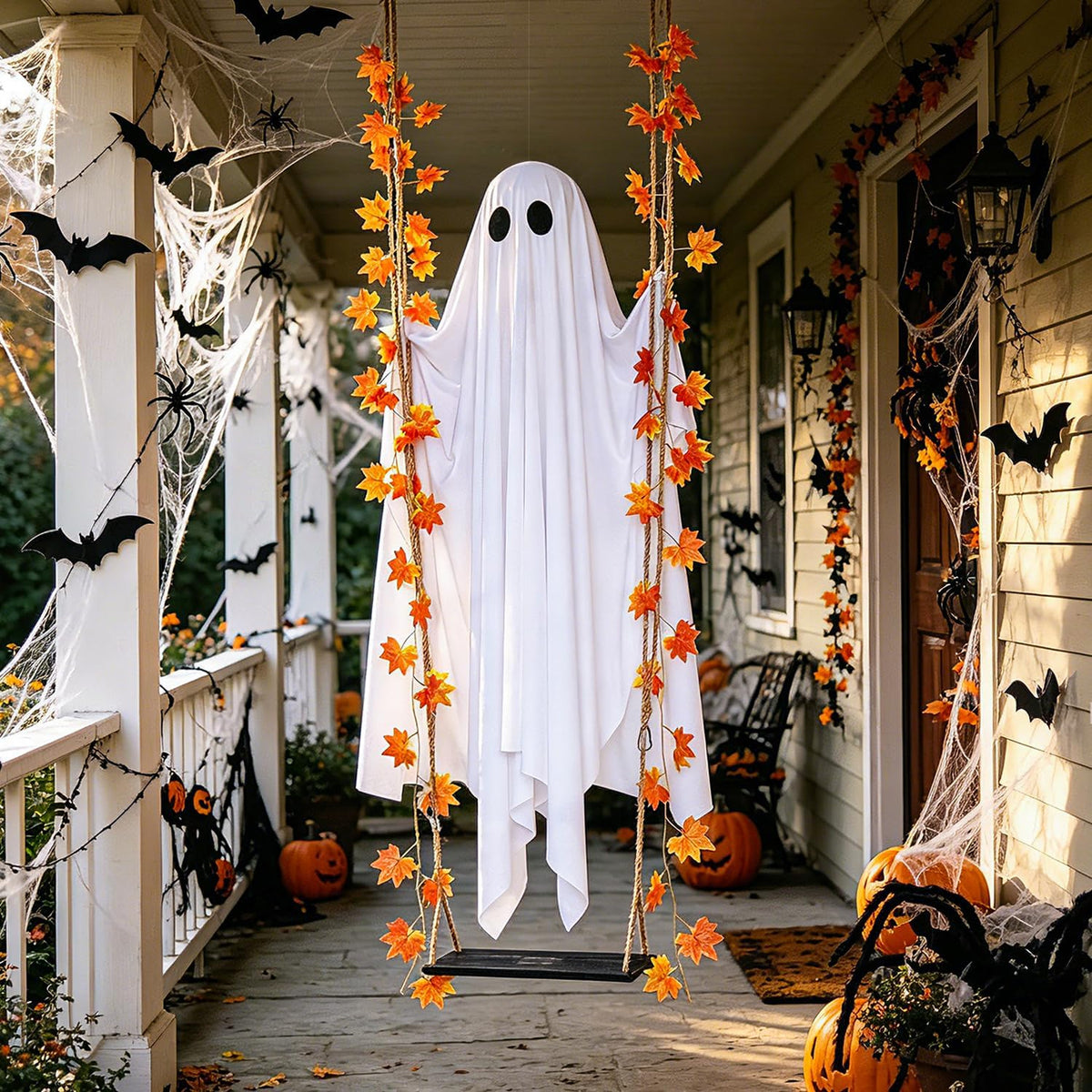 Mroace Swinging Ghost Halloween Decoration - 4.4FT