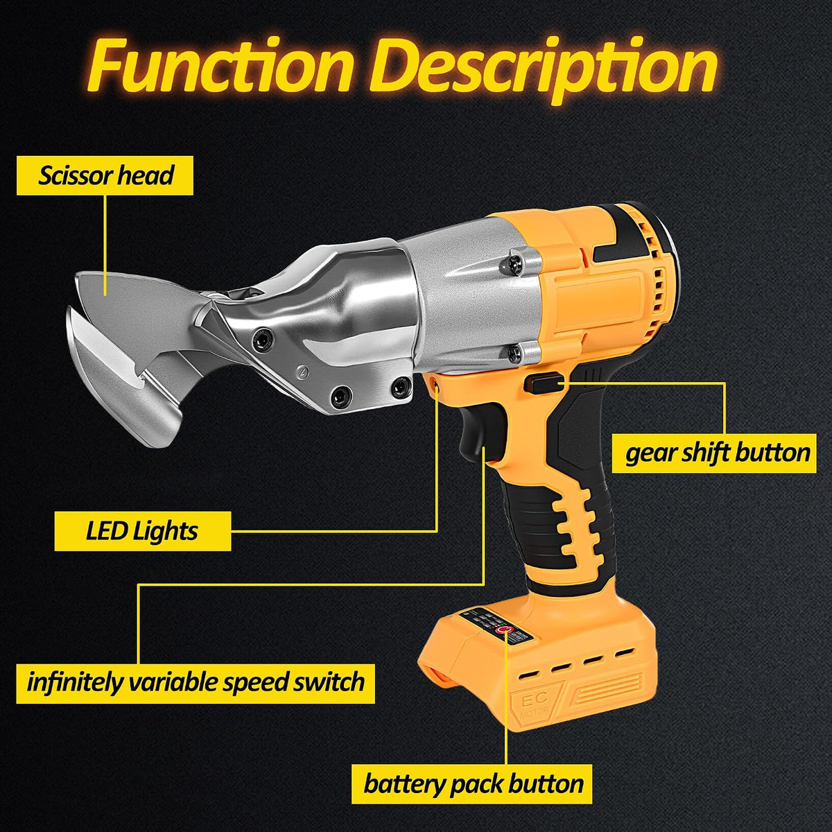 Mroace Cordless Electric Sheet Metal Cutter