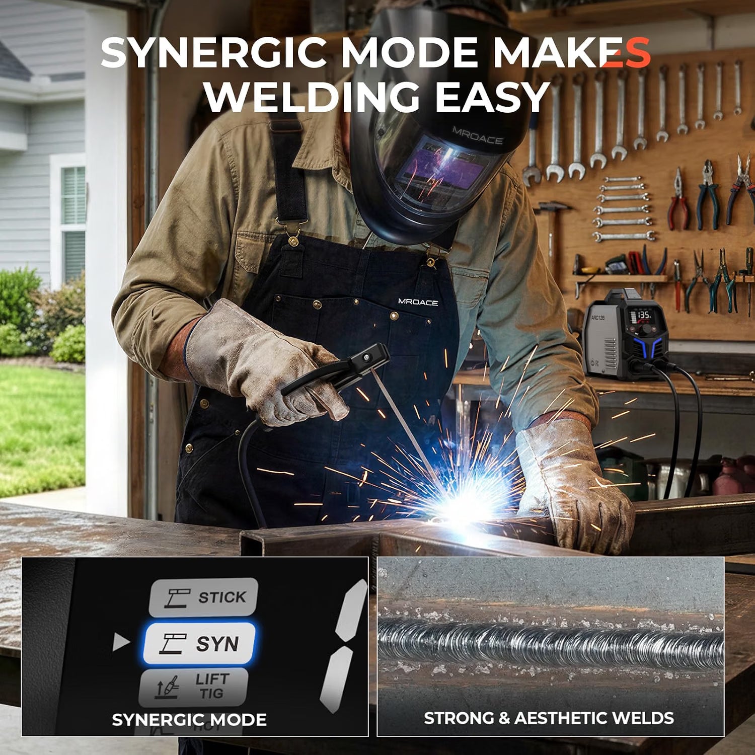Mroace 110V 135A Mini Portable Stick and Lift TIG Welder Machine