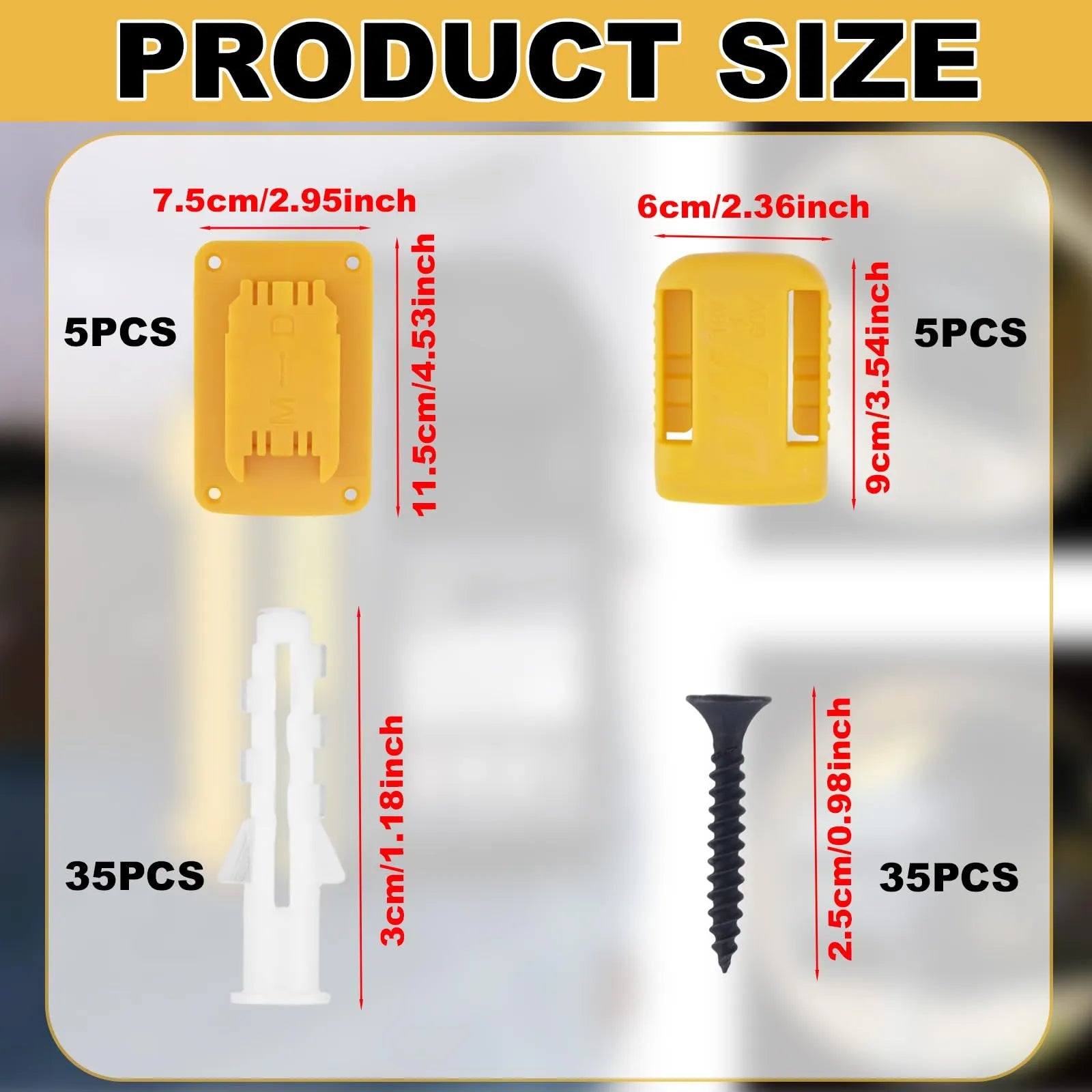 Mroace Wall Mount Battery Tool Holder