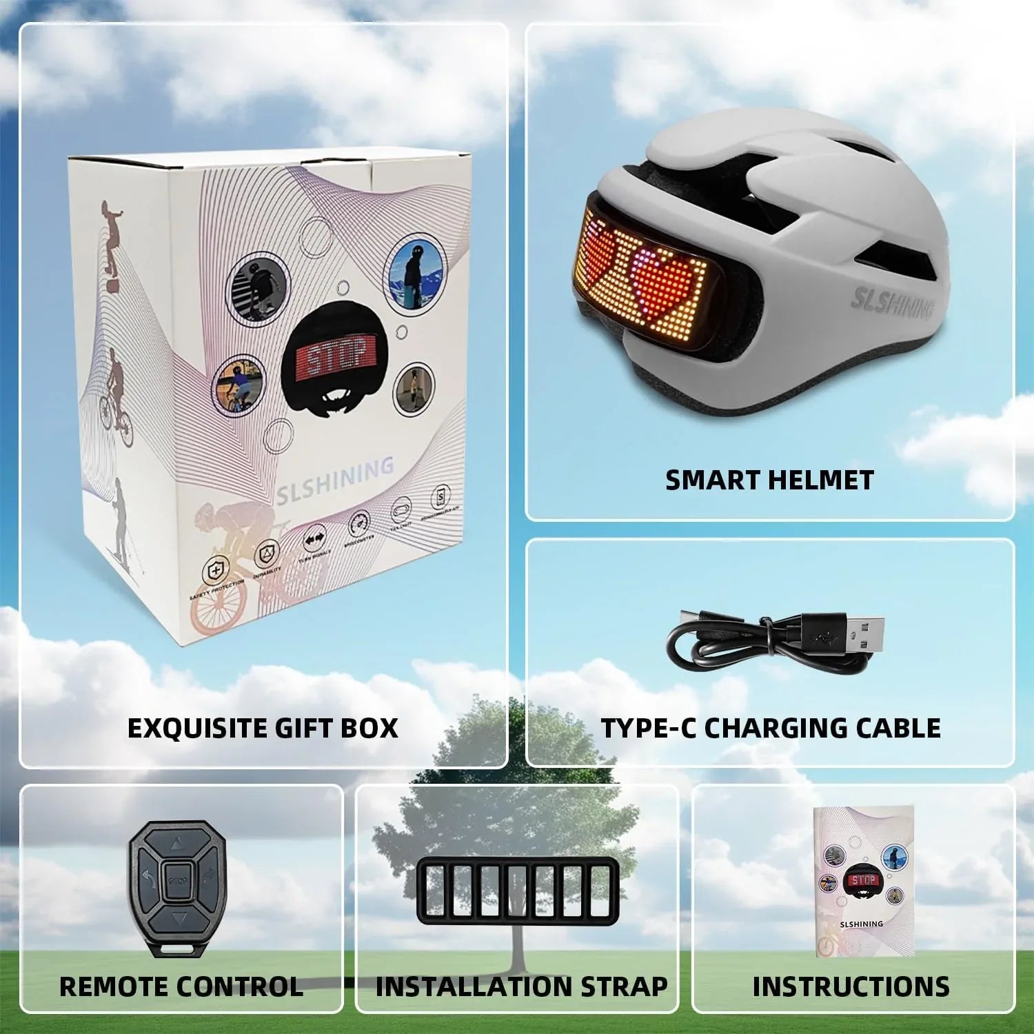 Mroace Smart Bike Helmet with Light - MROACE