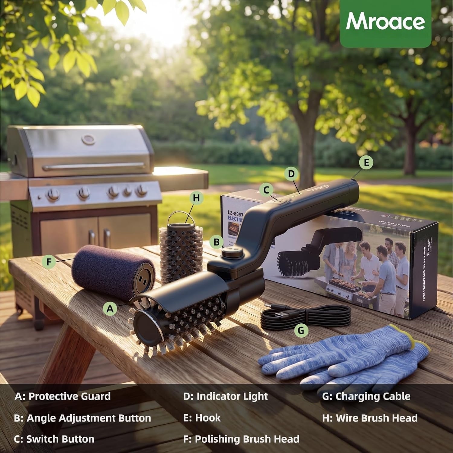 Mroace Electric Rotary Grill Brush