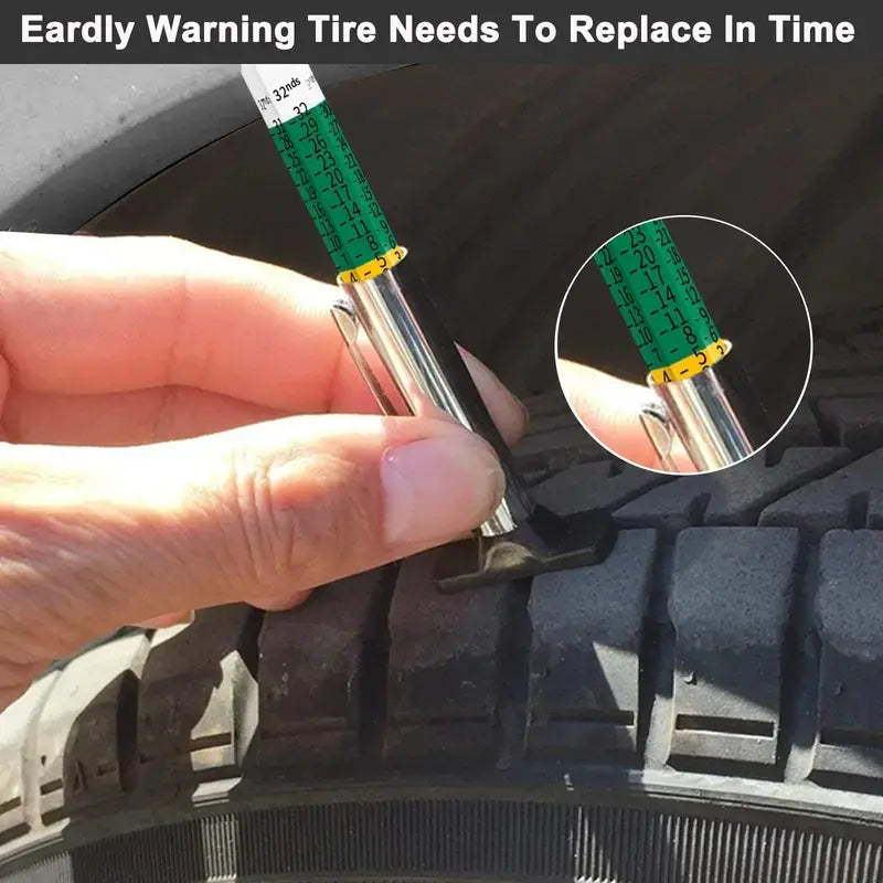 Mroace Color-Coded Tire Tread Depth Gauge