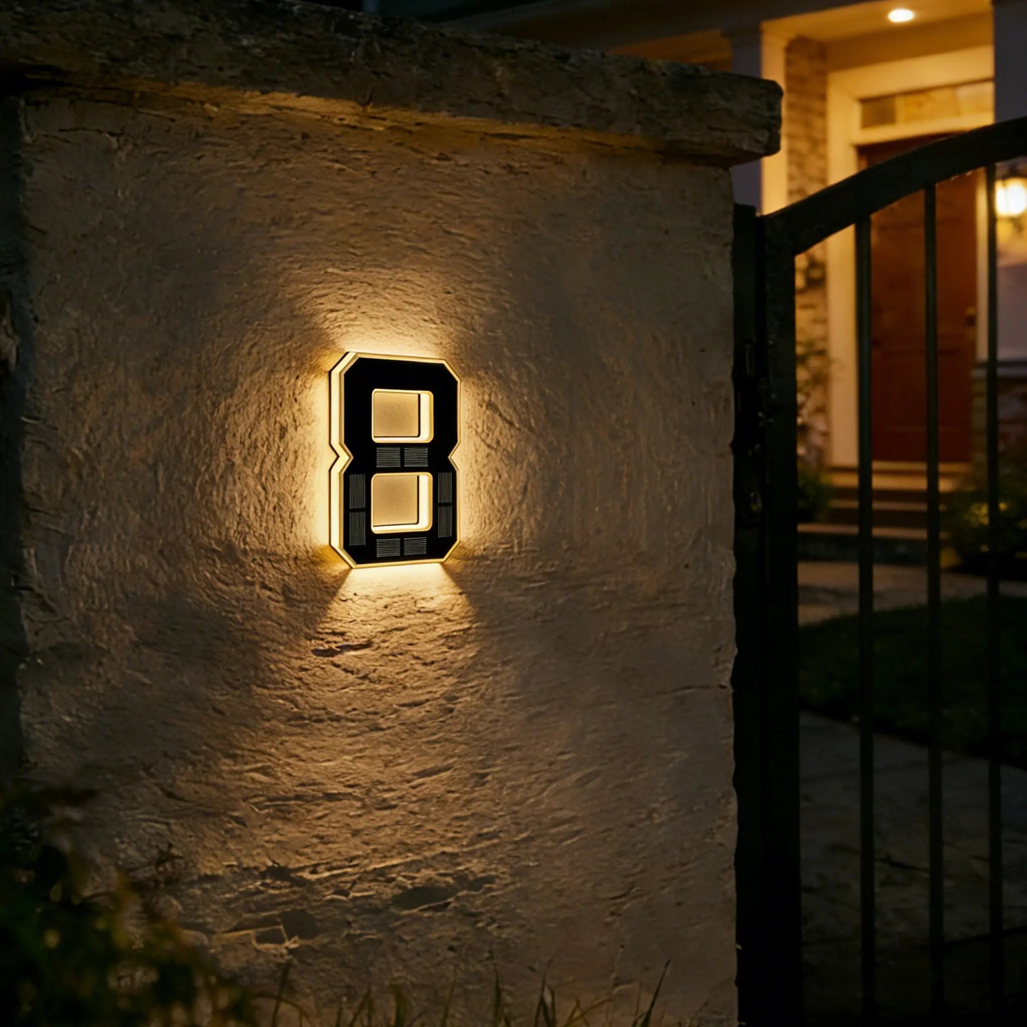 Mroace 9 Inch Solar Lighted House Numbers for Outside