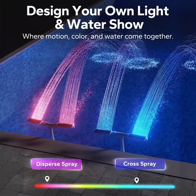 Mroace Light-Sensing Dual-Spray Solar Pool Fountain