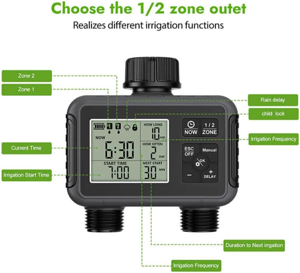 Mroace Wide-Coverage Adjustable Oscillating Lawn Sprinkler