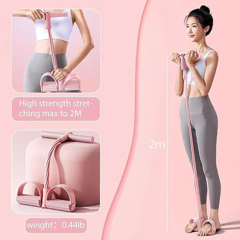 Mroace 6-Tube Foot Pedal Resistance Band Trainer