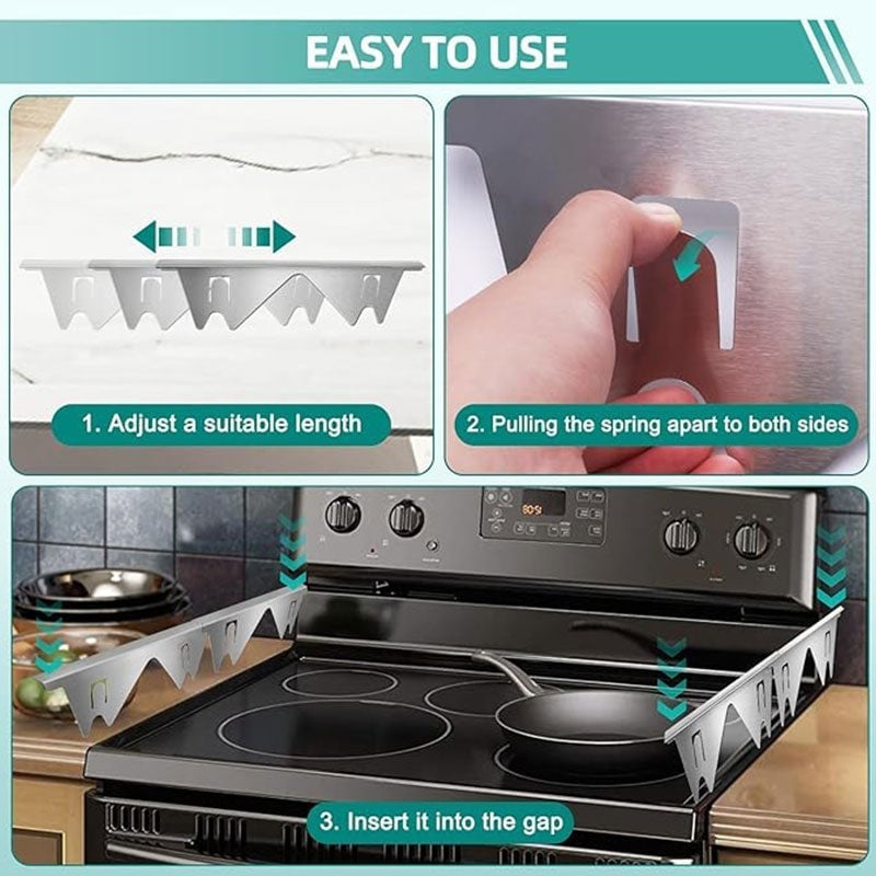 Mroace Adjustable Stainless Steel Stove Gap Covers
