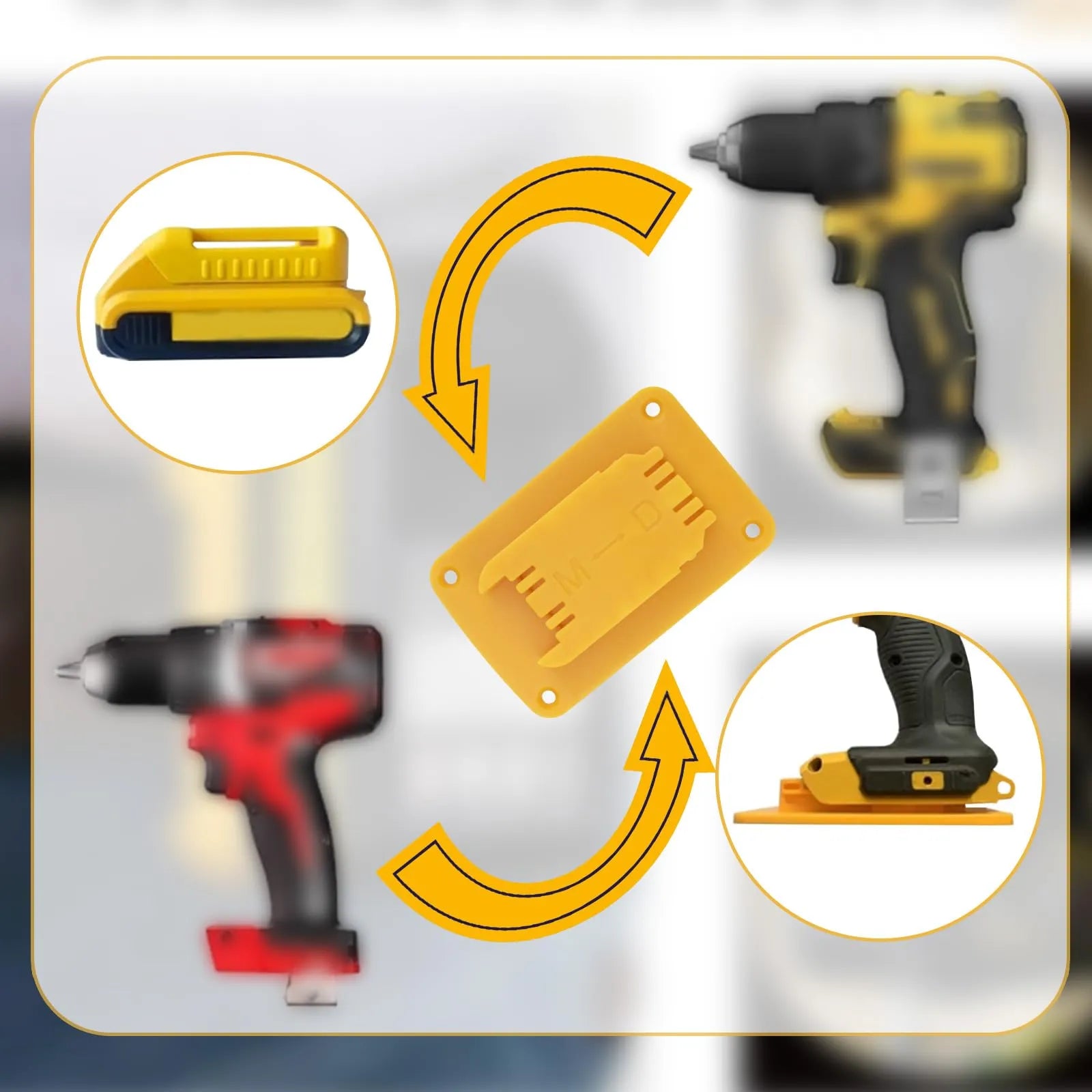 Mroace Wall Mount Battery Tool Holder