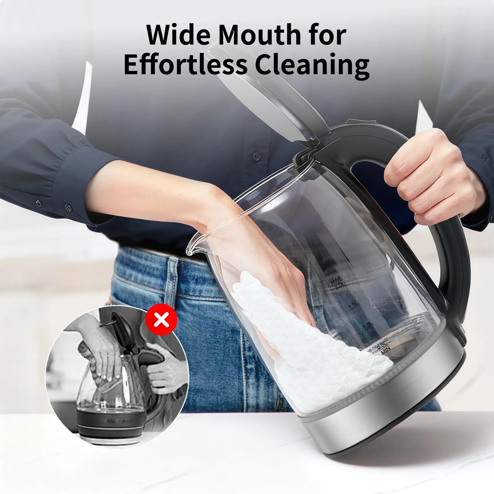 Mroace Fast Boiling Glass Electric Kettle