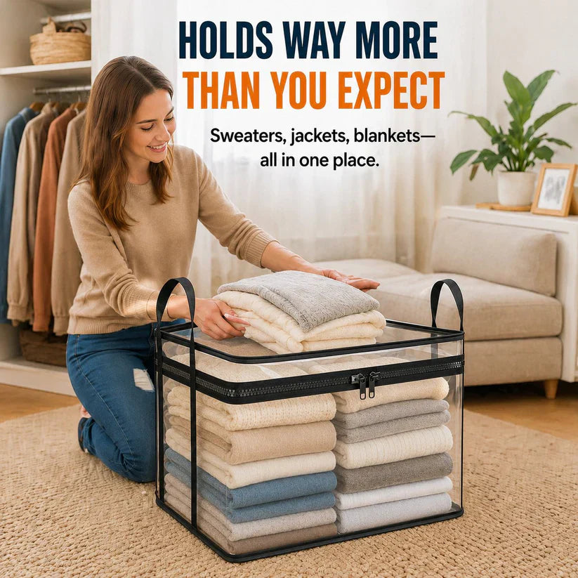 Mroace Portable Large Heavy-Duty Thick Plastic Clear Storage Box