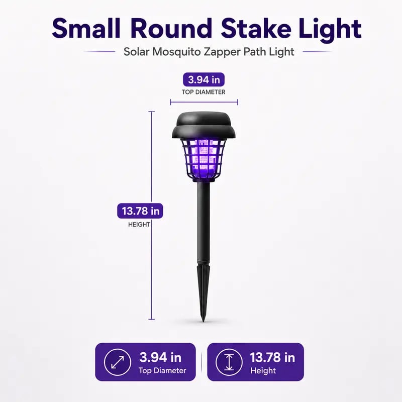 Mroace Solar Mosquito Zapper Light – Outdoor Garden Stake Lamp, UV Insect Killer & Solar Pathway Light