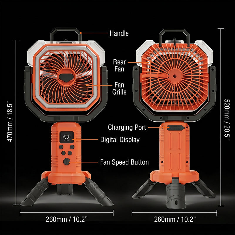 Mroace Camping Fan Portable Adjustable Height Stand