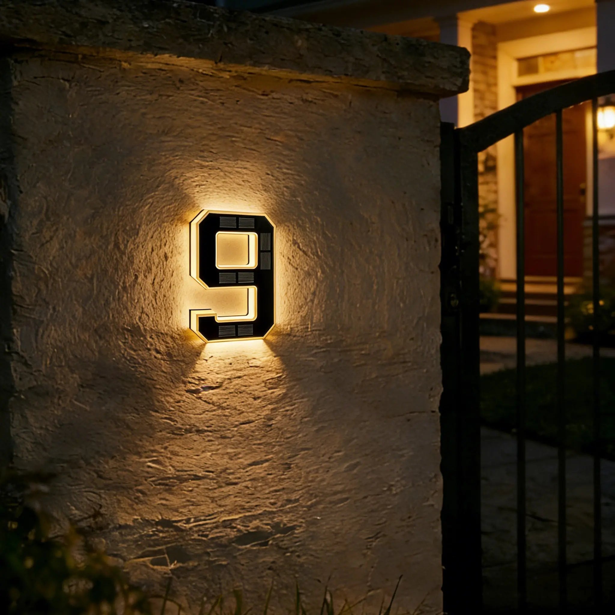 Mroace 9 Inch Solar Lighted House Numbers for Outside
