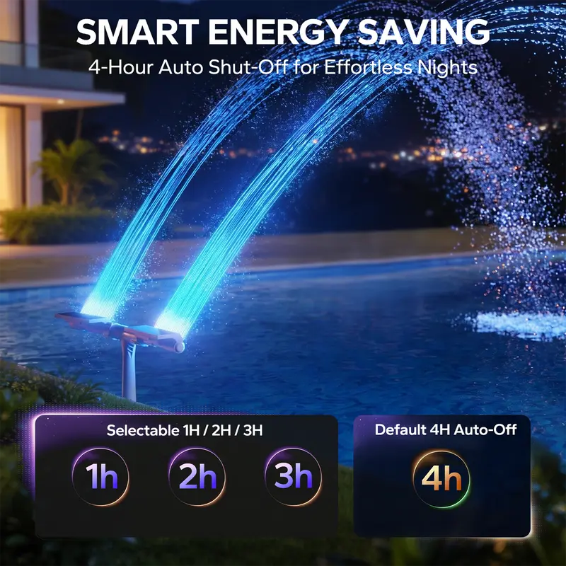 Mroace Light-Sensing Dual-Spray Solar Pool Fountain
