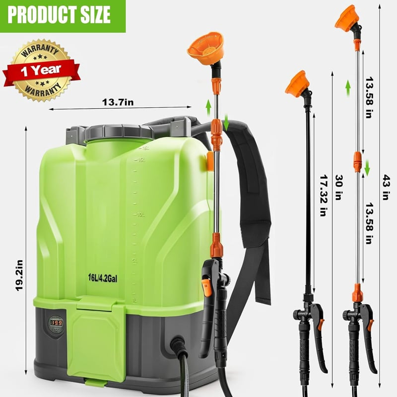 Mroace Battery Powered Backpack Sprayer