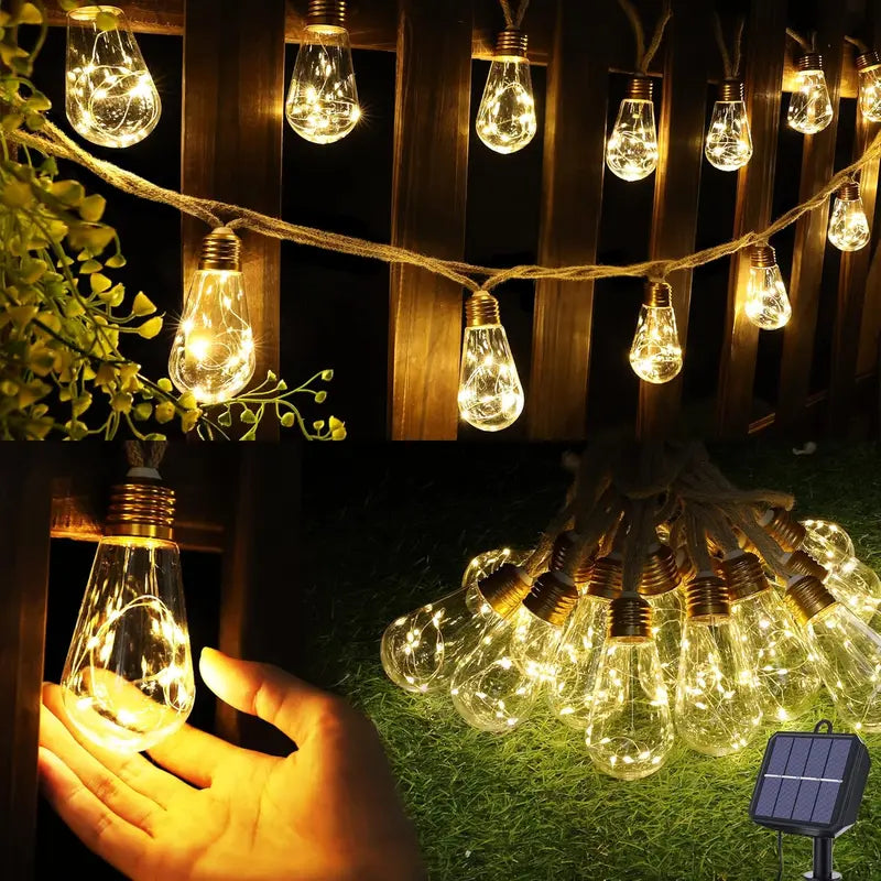 Mroace Outdoor backyard solar string lights
