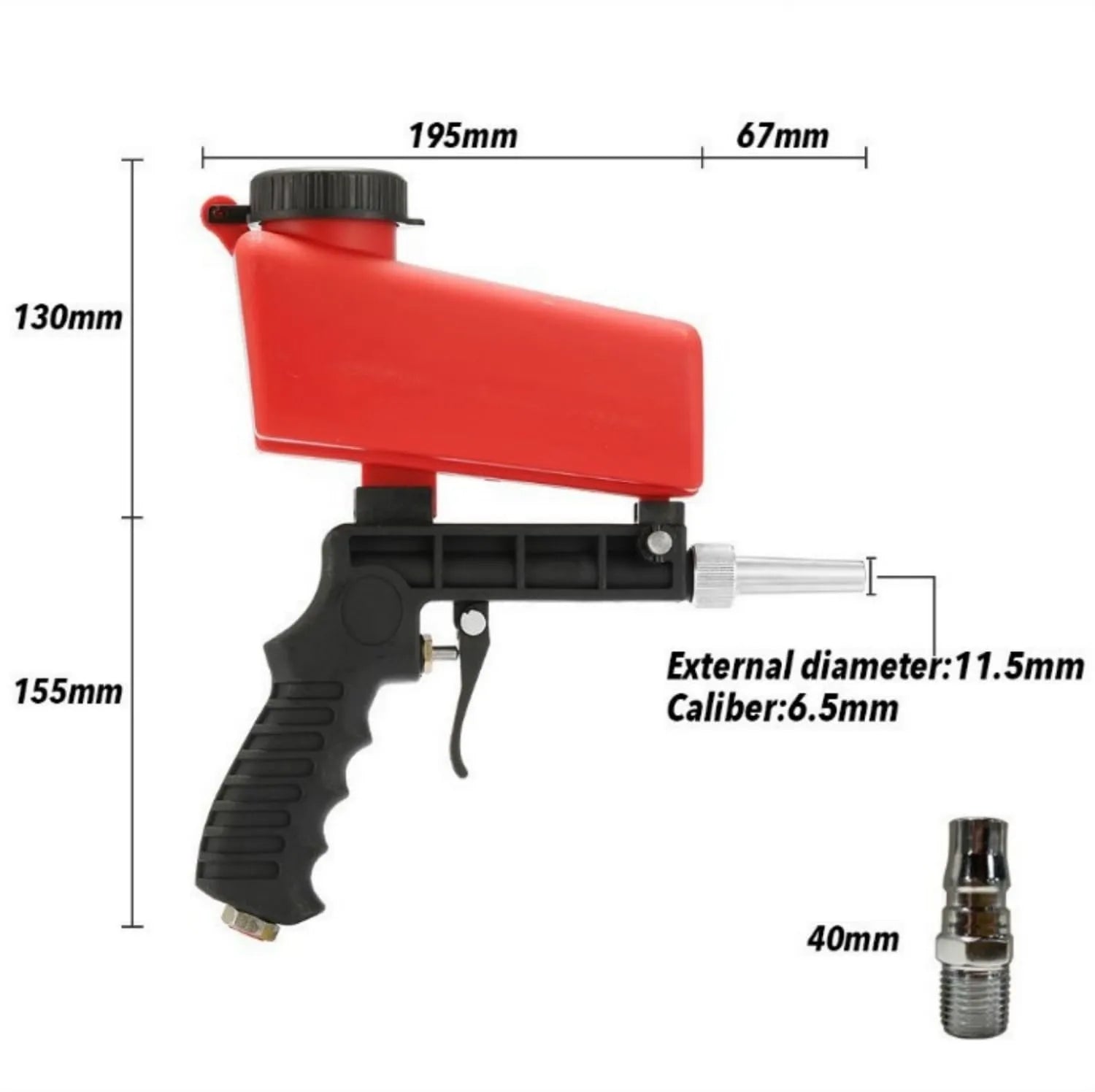 Mroace Portable 90 PSI Pneumatic Sandblaster Gun Kit