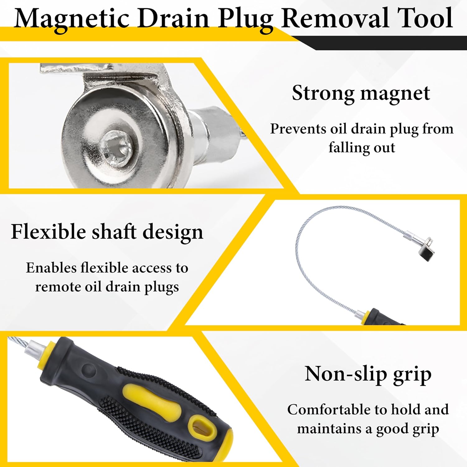 Mroace  14-Inch Magnetic Oil Drain Plug Remover Tool