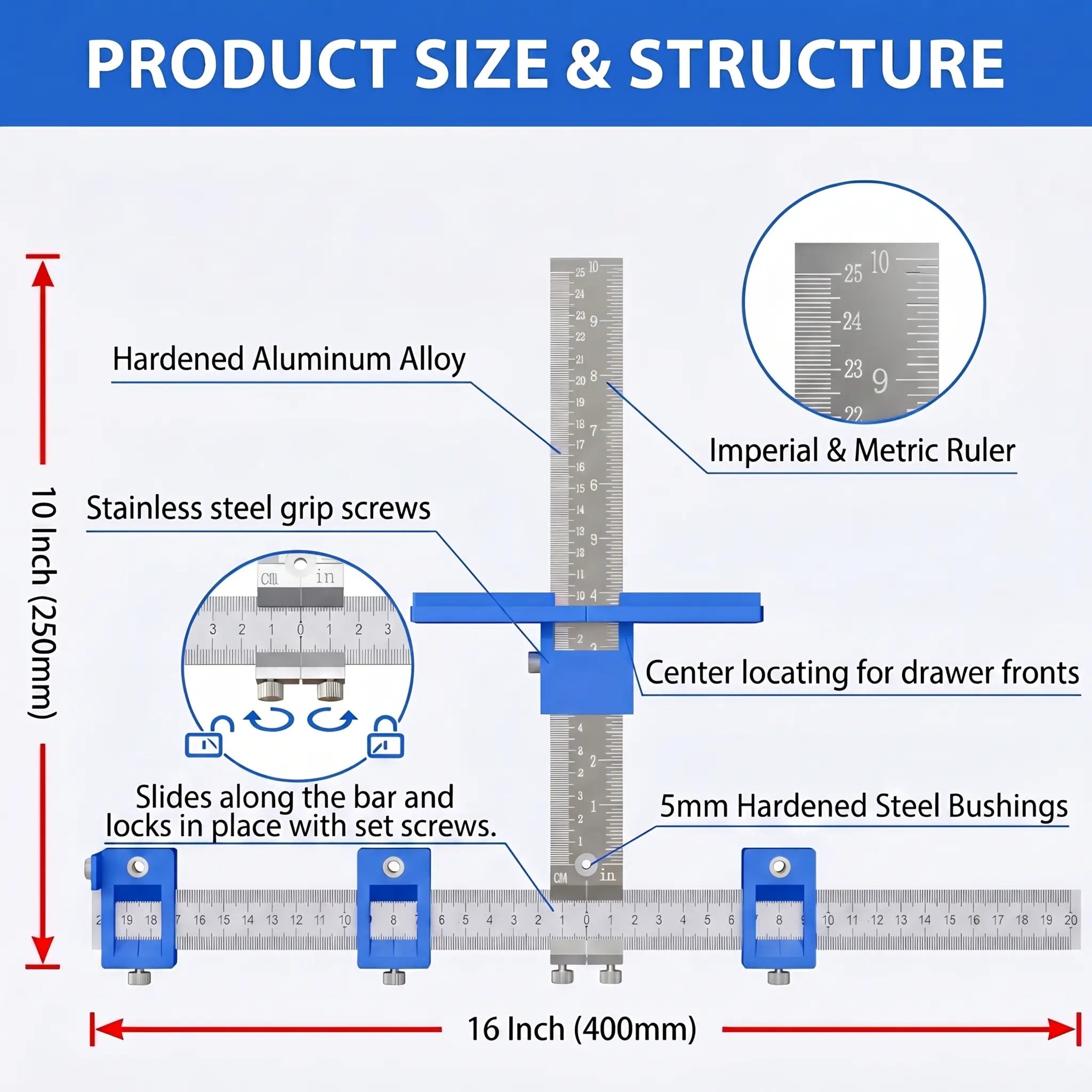 Mroace Adjustable Cabinet Hardware Jig