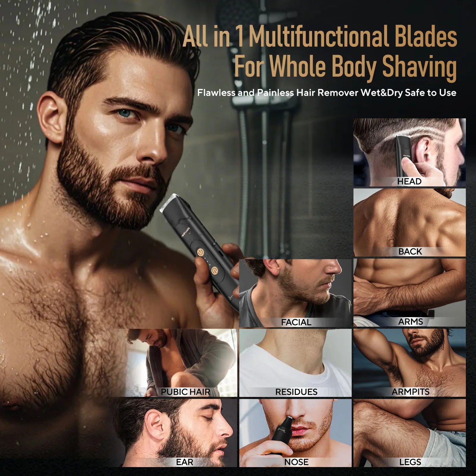 Mroace Waterproof Dual Head Body Hair Trimmer