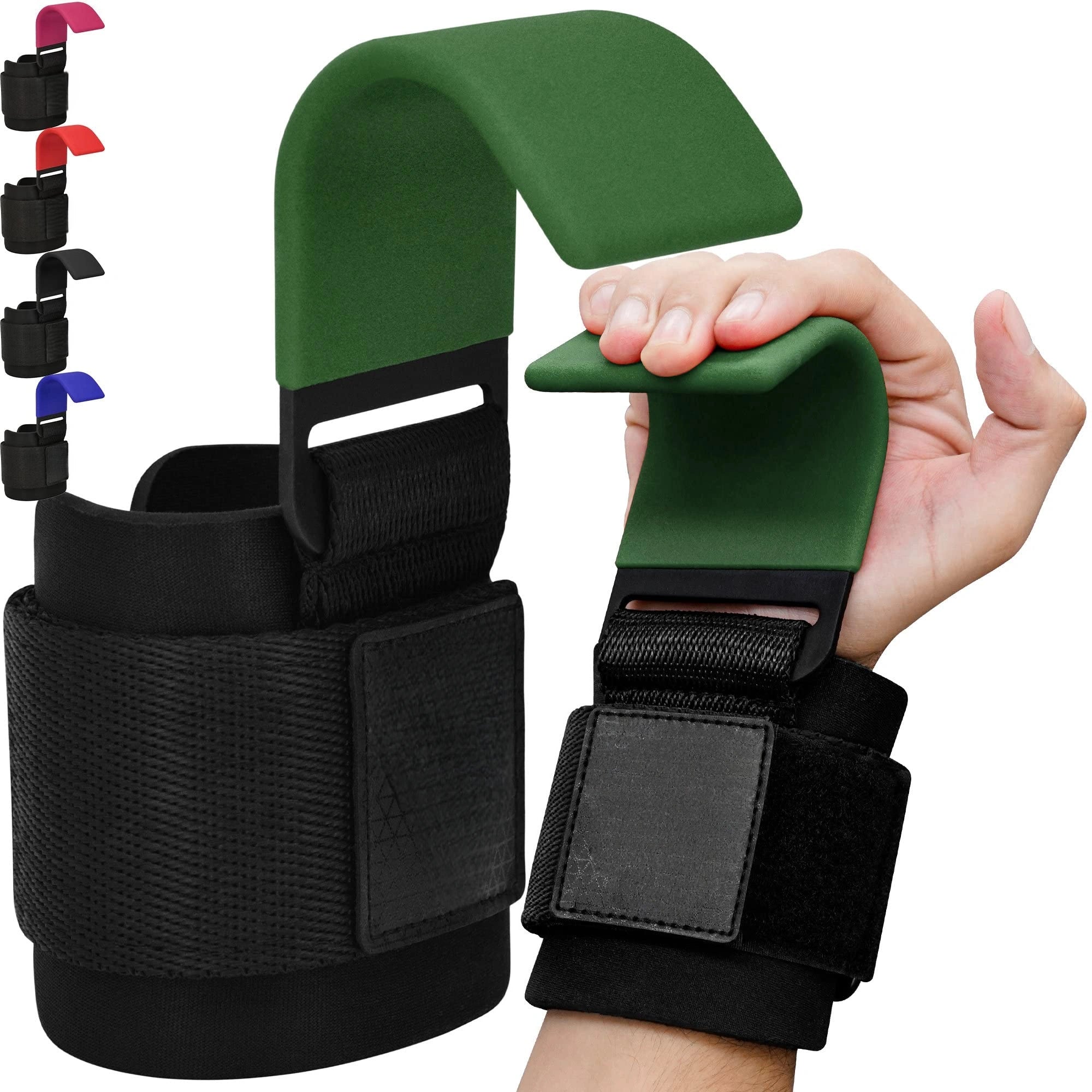 Mroace Neoprene Wrist-Support Weight Lifting Hooks