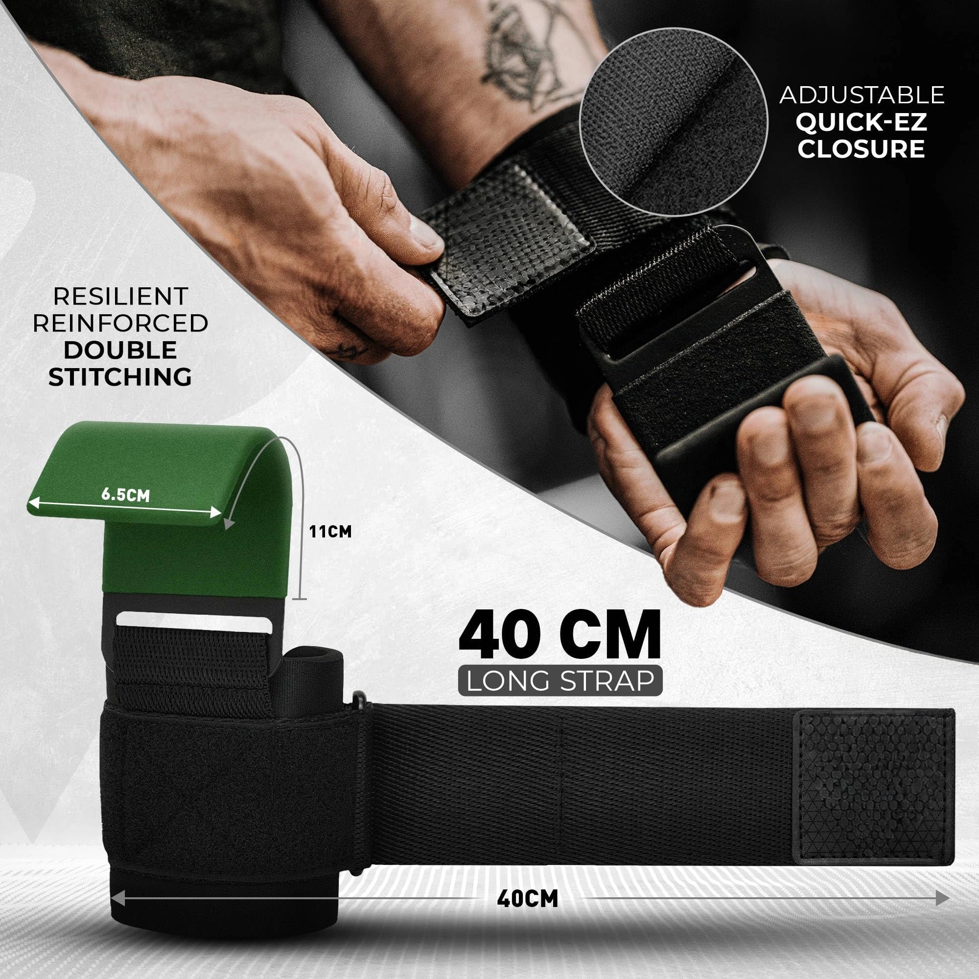 Mroace Neoprene Wrist-Support Weight Lifting Hooks