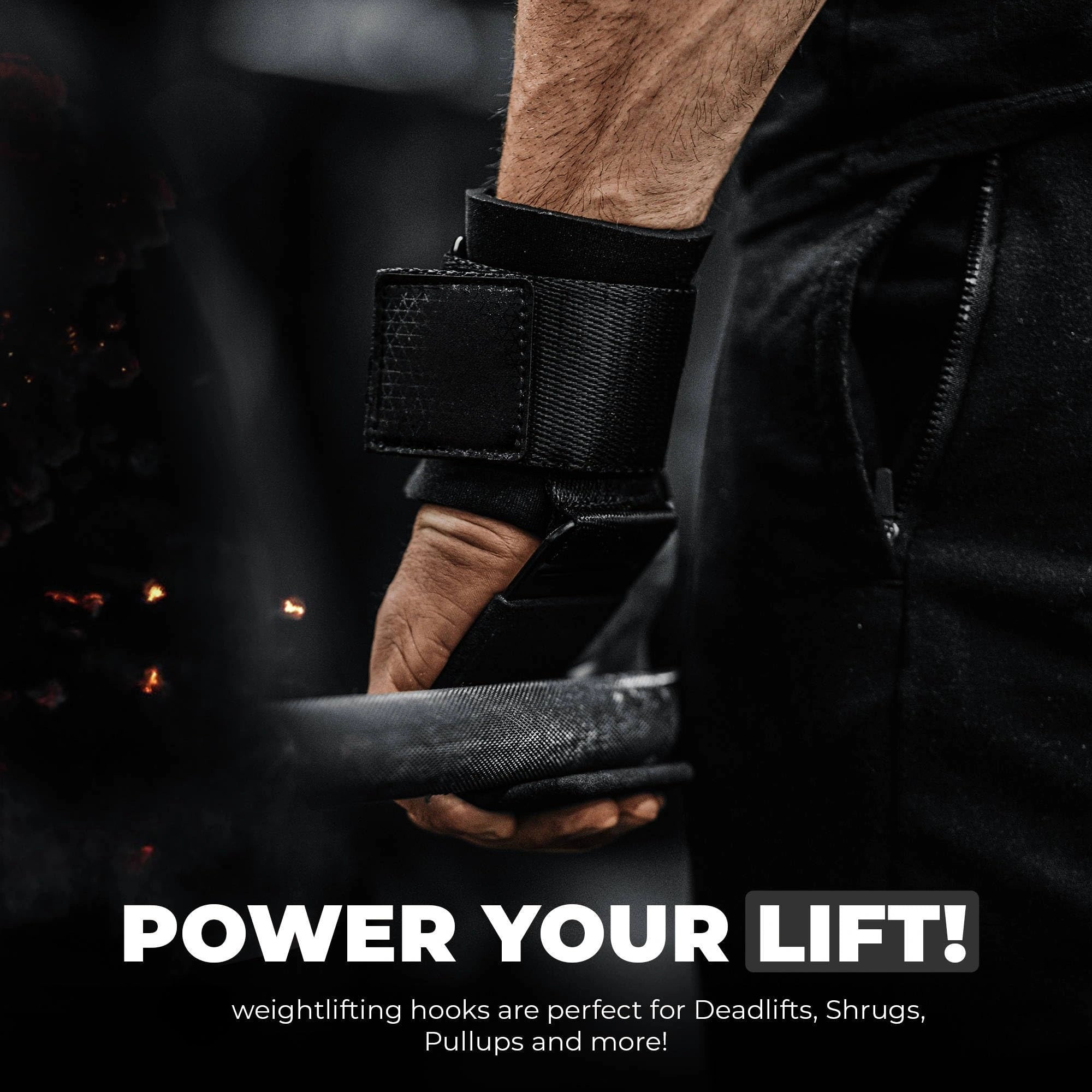 Mroace Neoprene Wrist-Support Weight Lifting Hooks