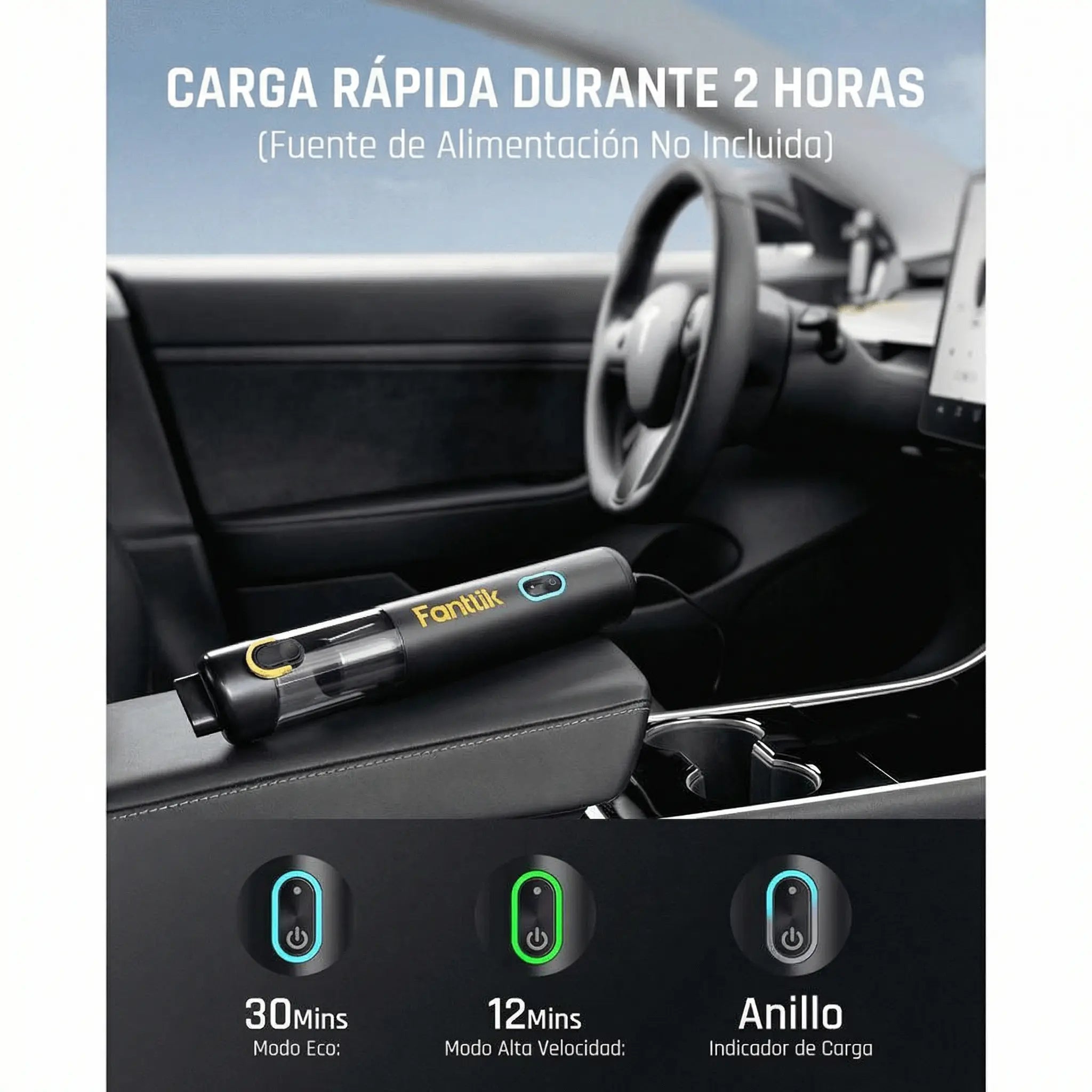 Mroace High-Power Portable Cordless Car Vacuum Cleaner
