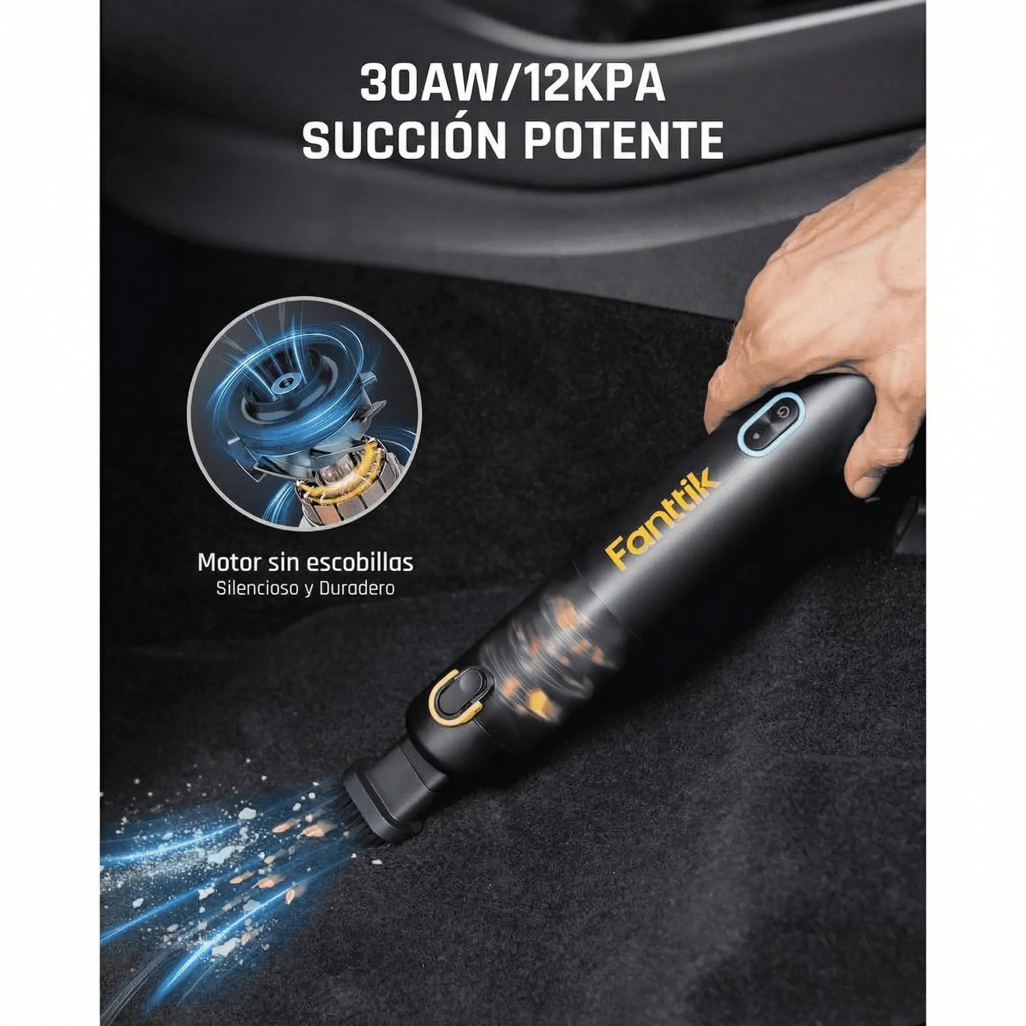 Mroace High-Power Portable Cordless Car Vacuum Cleaner