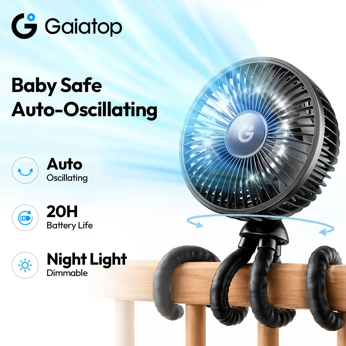Mroace Portable Stroller Fan