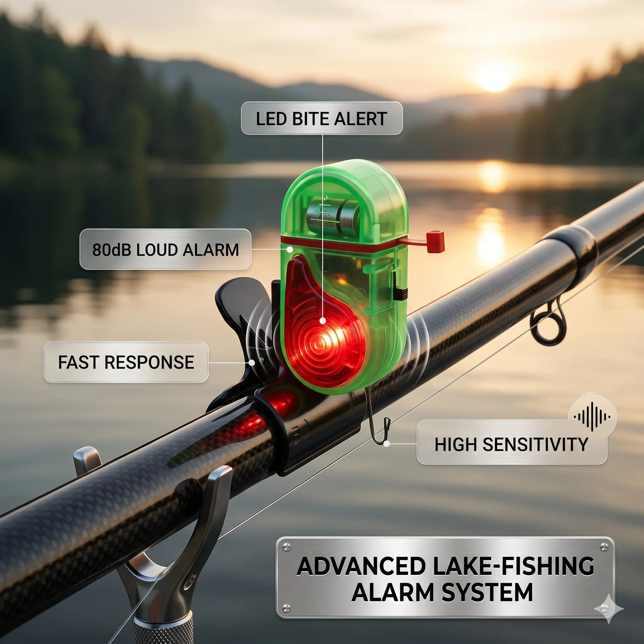 Mroace Electronic Fishing Bite Alarm With LED Light