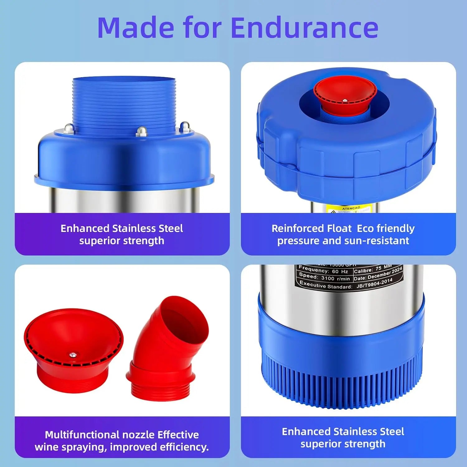 Mroace Fully Automatic Floating Fountain Aerator