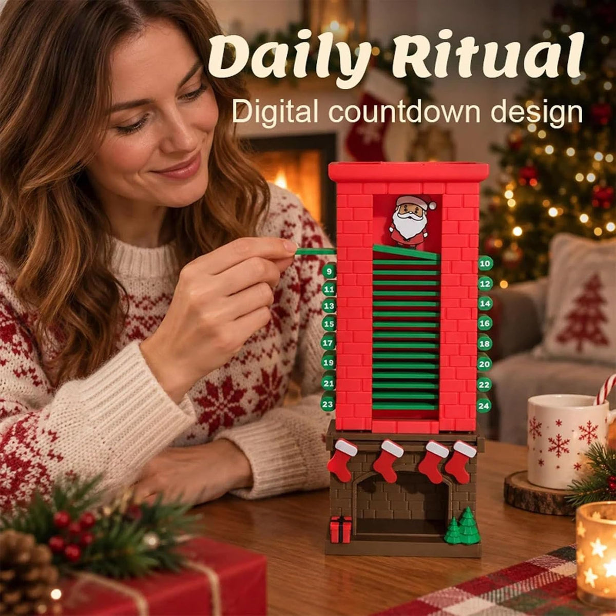 Mroace Moving Santa Chimney Advent Calendar