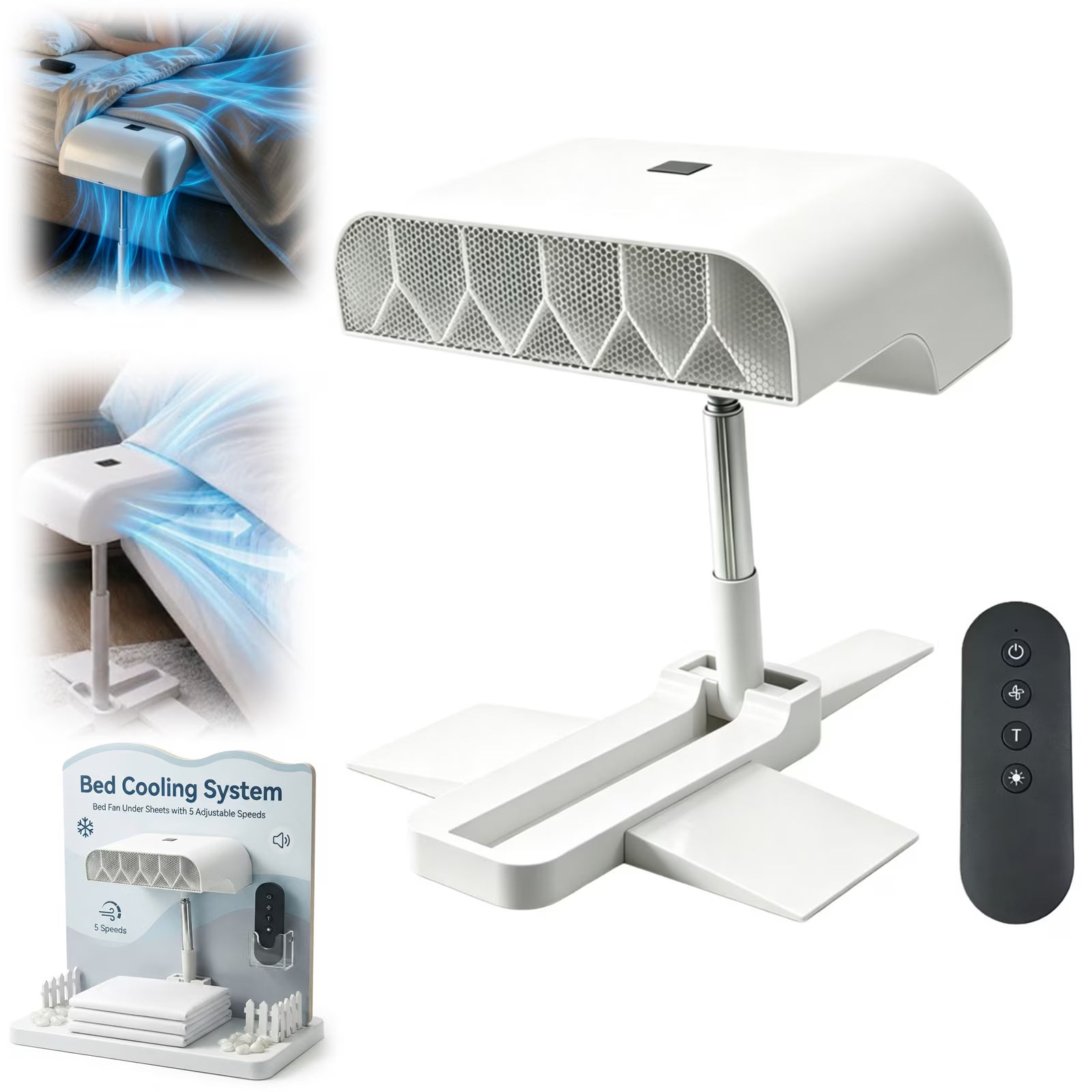 Mroace Portable Adjustable Bed Cooling Fan