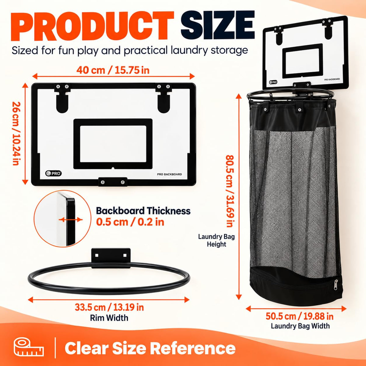 Mroace Over Door Basketball Hoop Laundry Basket With Bottom Zipper
