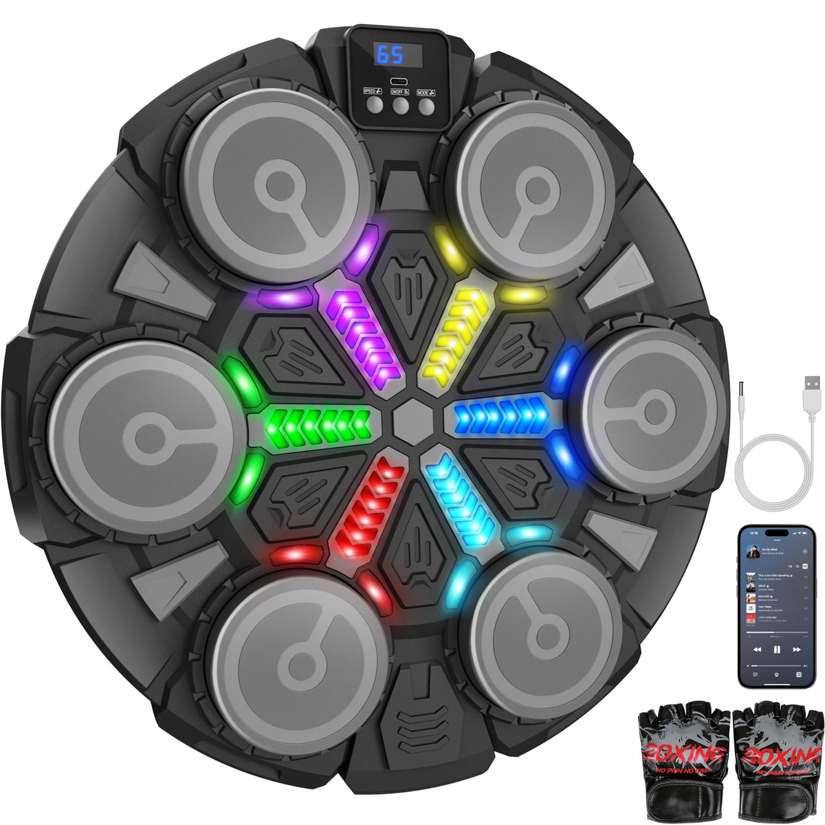 Mroace Interactive Music Boxing Machine With Gloves