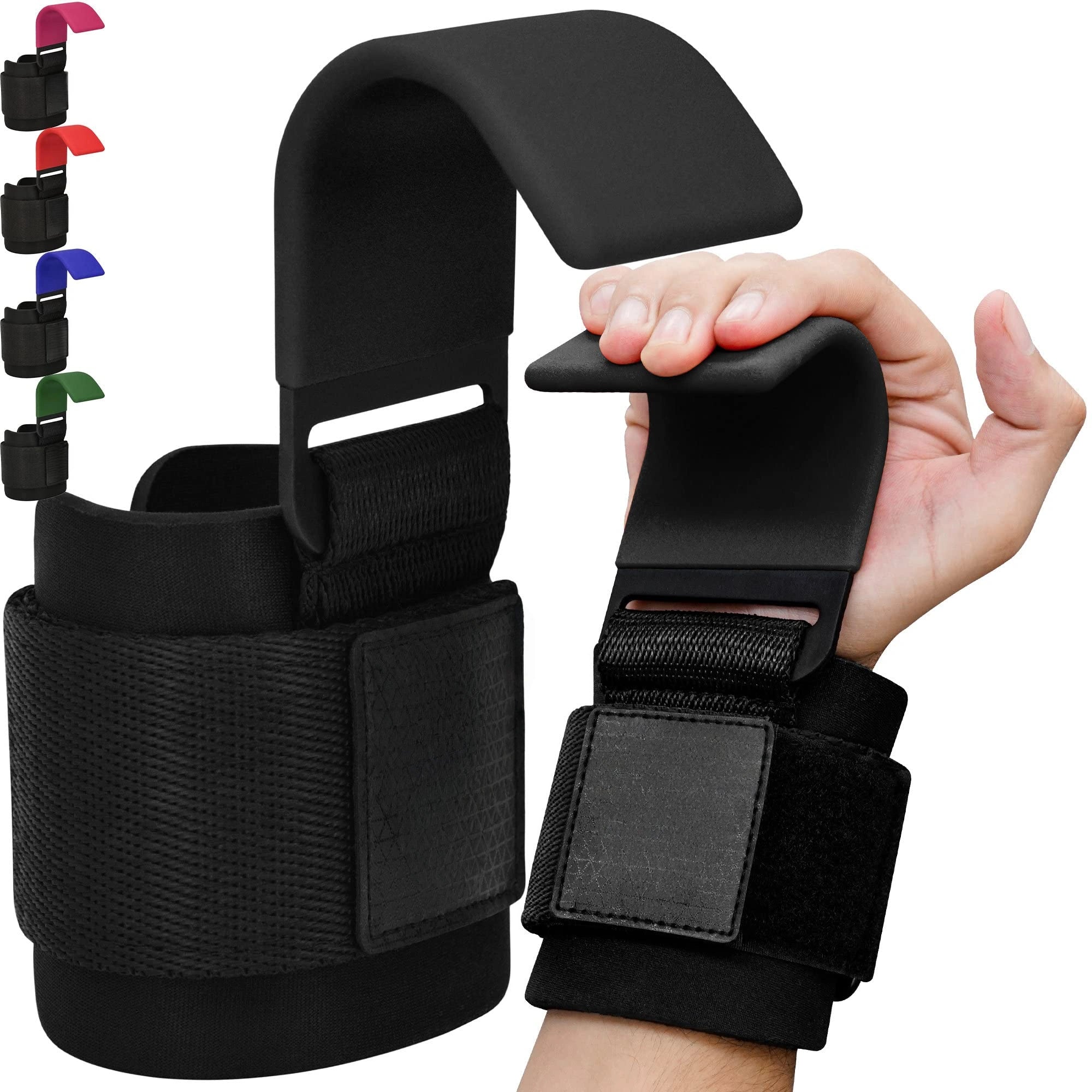 Mroace Neoprene Wrist-Support Weight Lifting Hooks