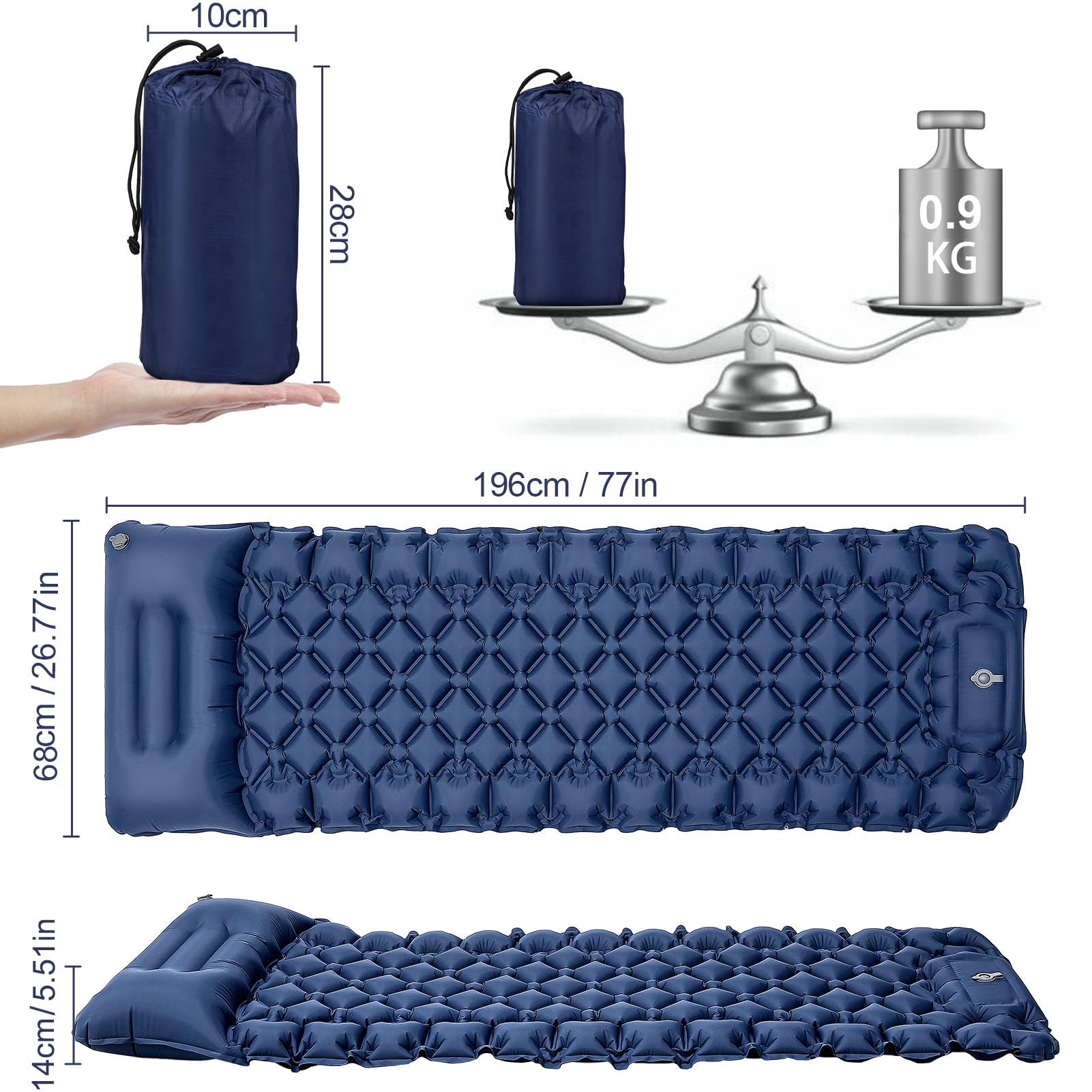 Mroace Ultralight Built In Pump Sleeping Pad