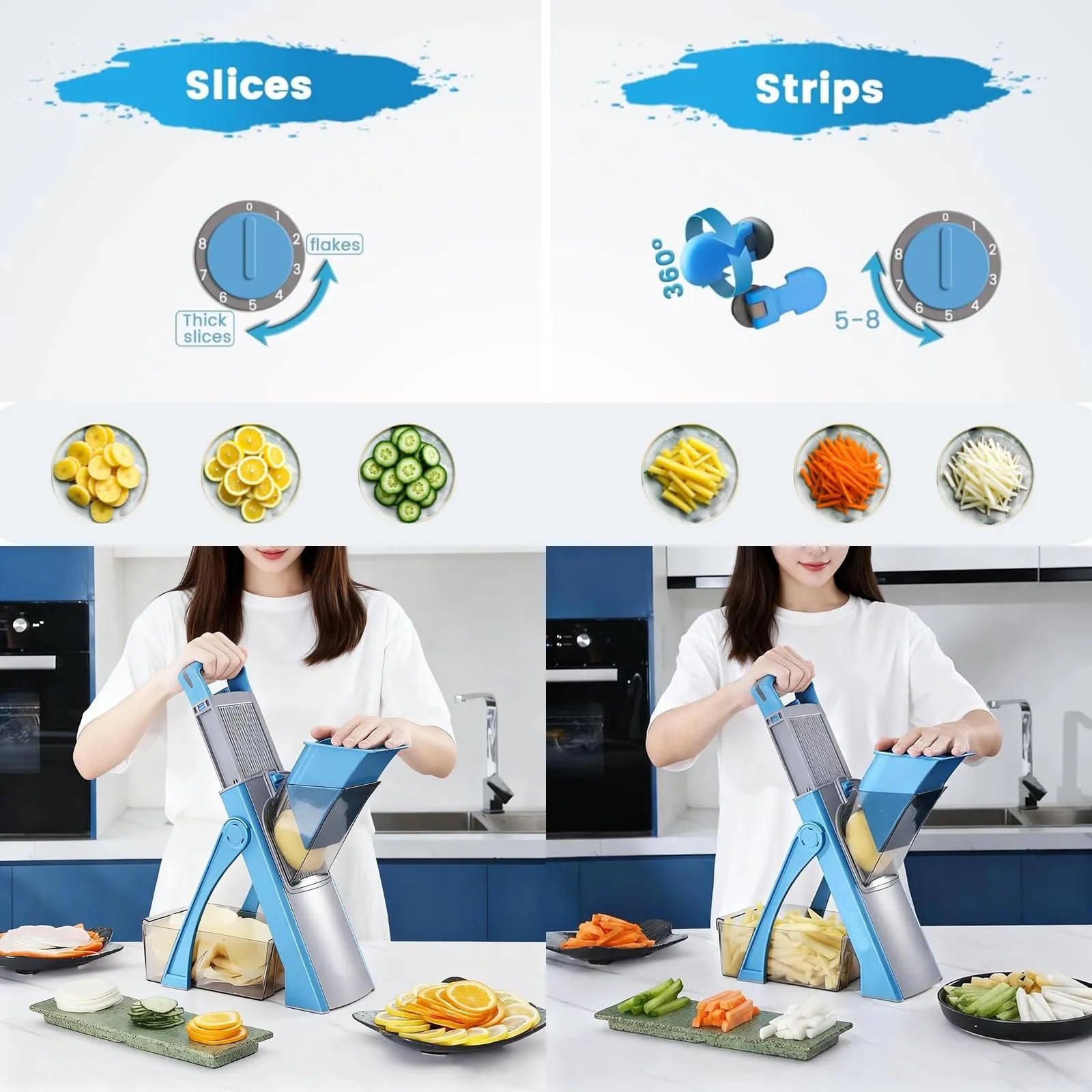 Mroace Adjustable Safe Mandoline Vegetable Slicer