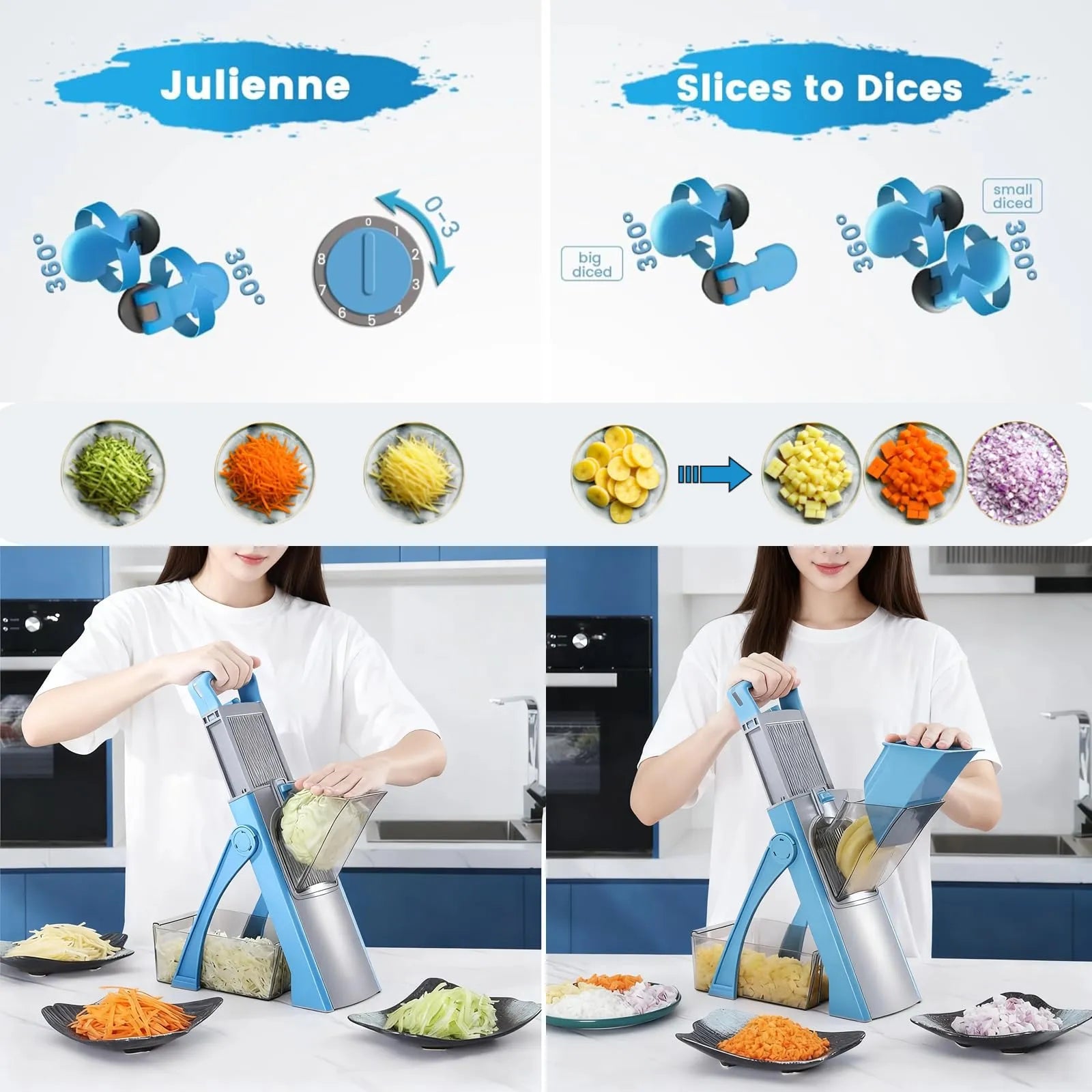 Mroace Adjustable Safe Mandoline Vegetable Slicer