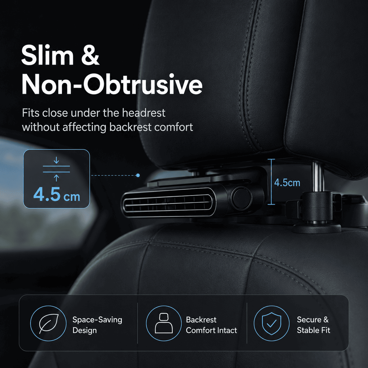 Mroace Portable Car Seat Cooling Fan, 9000RPM Fast Cooling