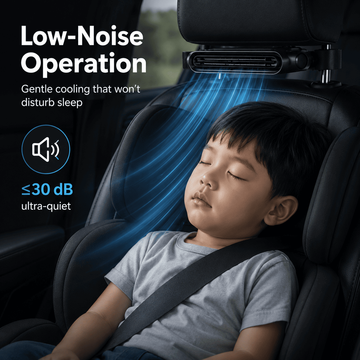 Mroace Portable Car Seat Cooling Fan, 9000RPM Fast Cooling