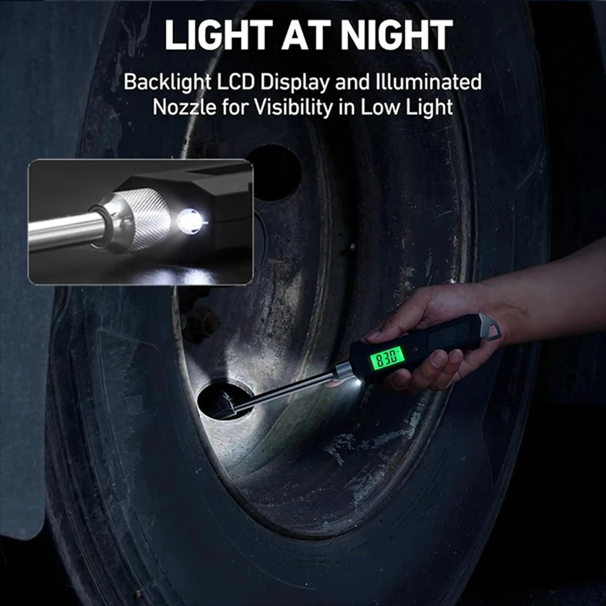 Mroace Digital Tire Pressure Gauge with LCD Flashlight