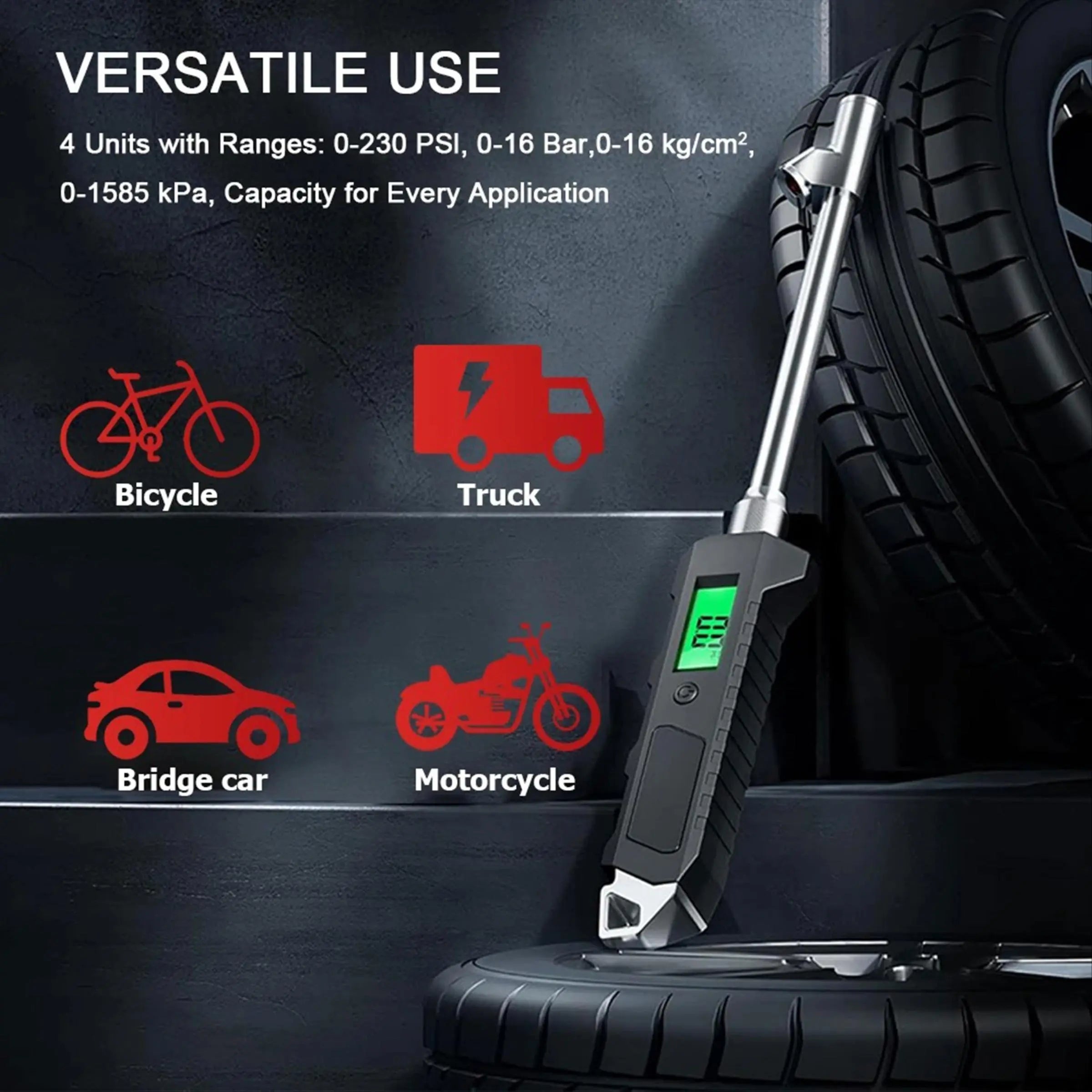 Mroace Digital Tire Pressure Gauge with LCD Flashlight
