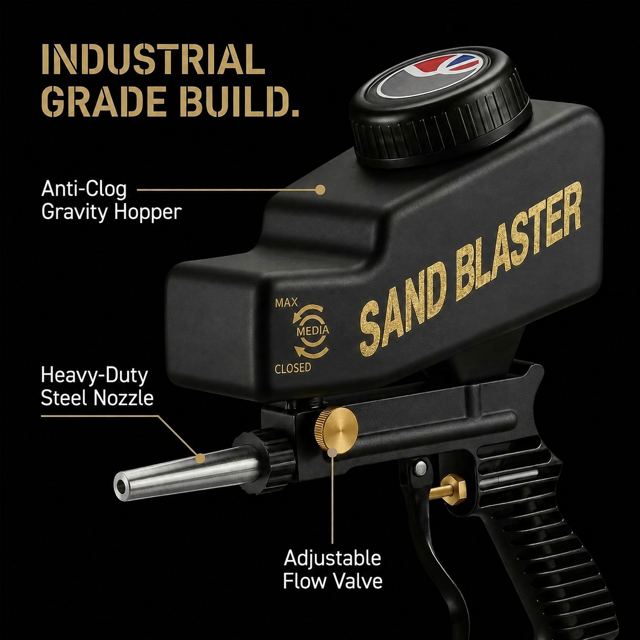 Mroace Portable Pneumatic Sand Blaster Gun Kit