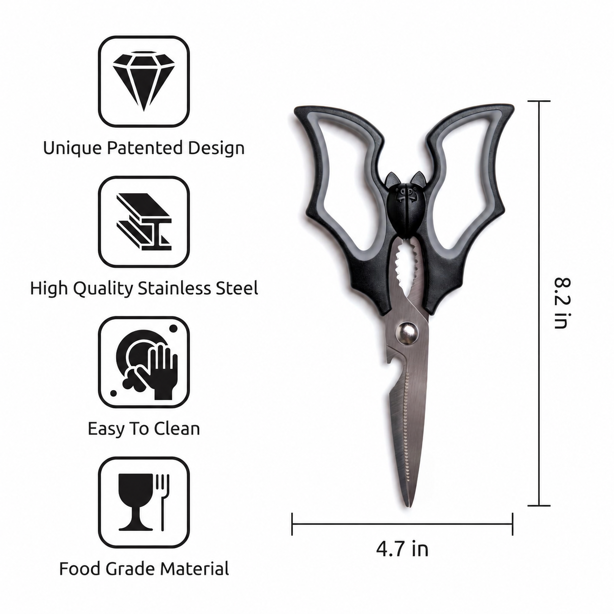 Mroace Bat Shaped Kitchen Scissors