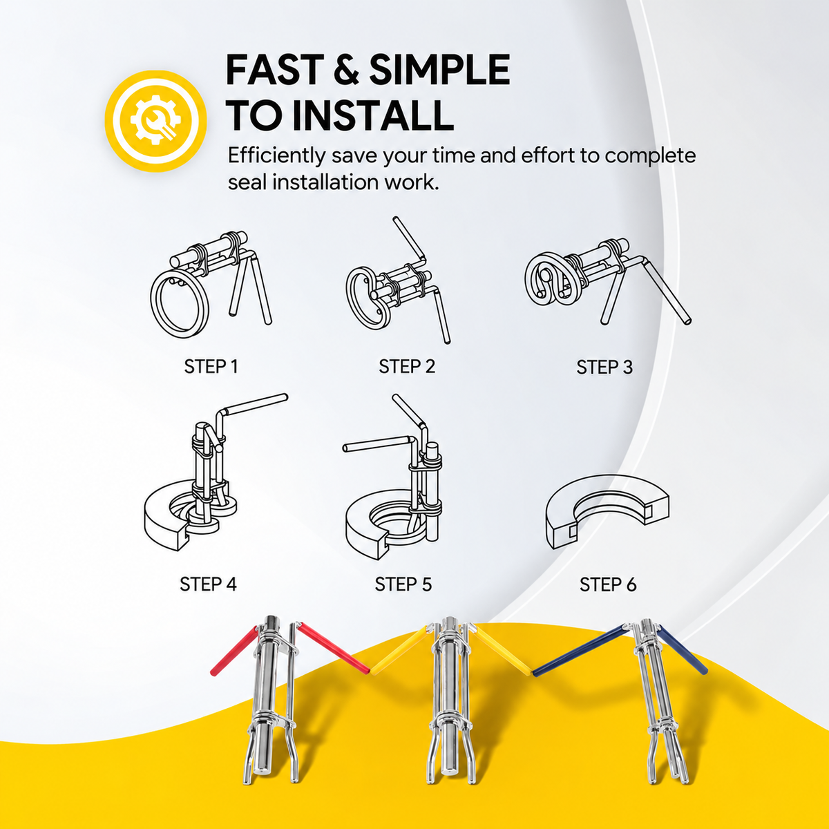 Mroace Hydraulic Rod Seal Installation Tool Kit