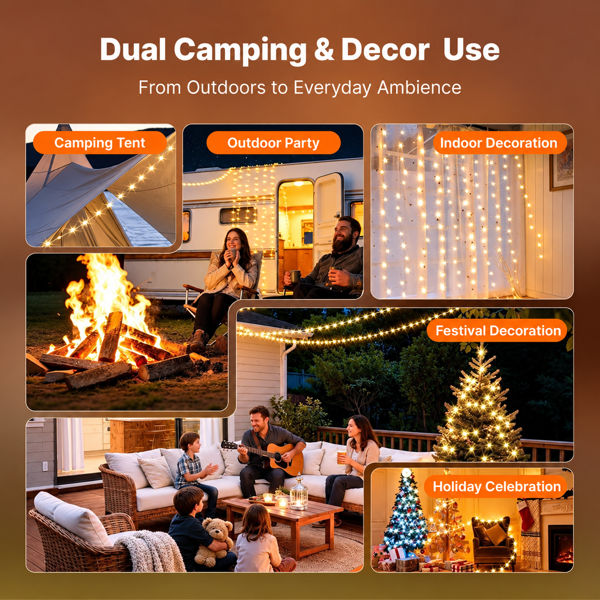 Mroace Retractable Solar LED Fairy String Lights