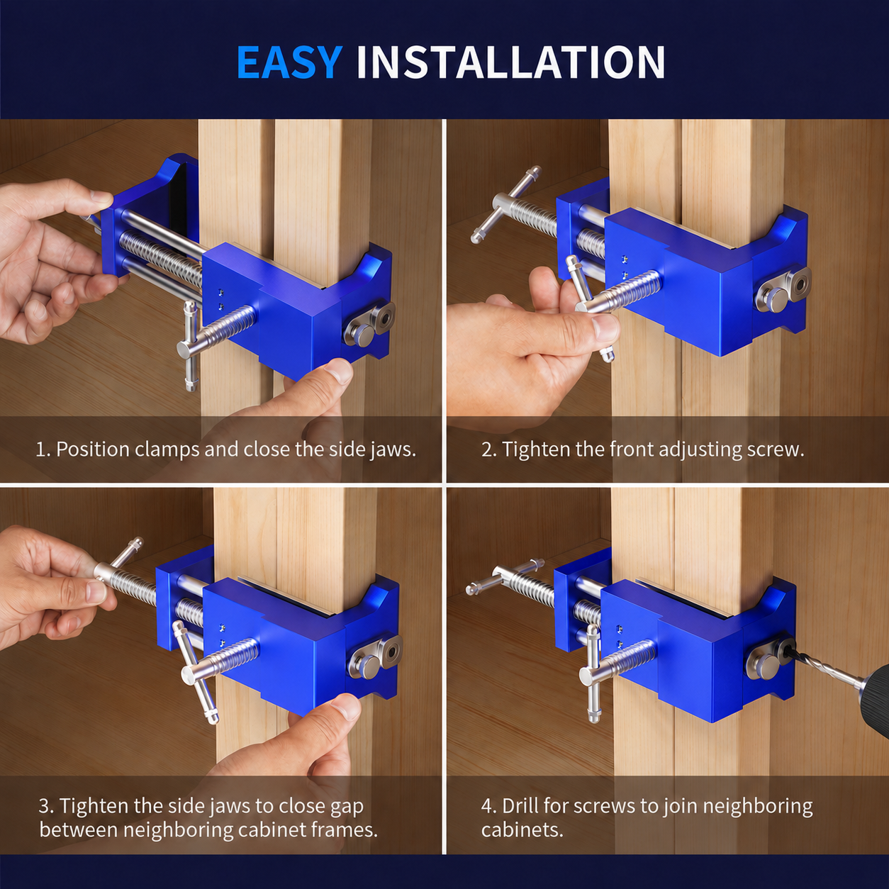 Mroace Adjustable Face Frame Cabinet Clamps